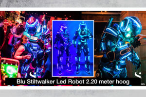 Entertainmens-Steltloper-Blu-Stiltwalker-LED-Robot-Steltenloper-inhuren